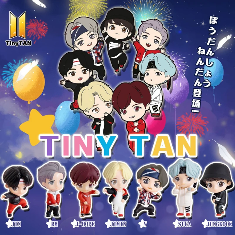 7 шт./компл. Bangtan Boys групп Экшн фигурки щенки мультфильм ПВХ B-T-S модель игрушки поп