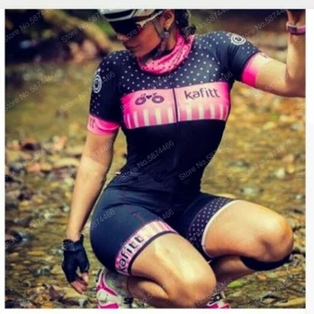 

2020 Kafitt Women's Short Sleeved Cycling Skinsuit PRO Cycling Jersey with Breathable Pad