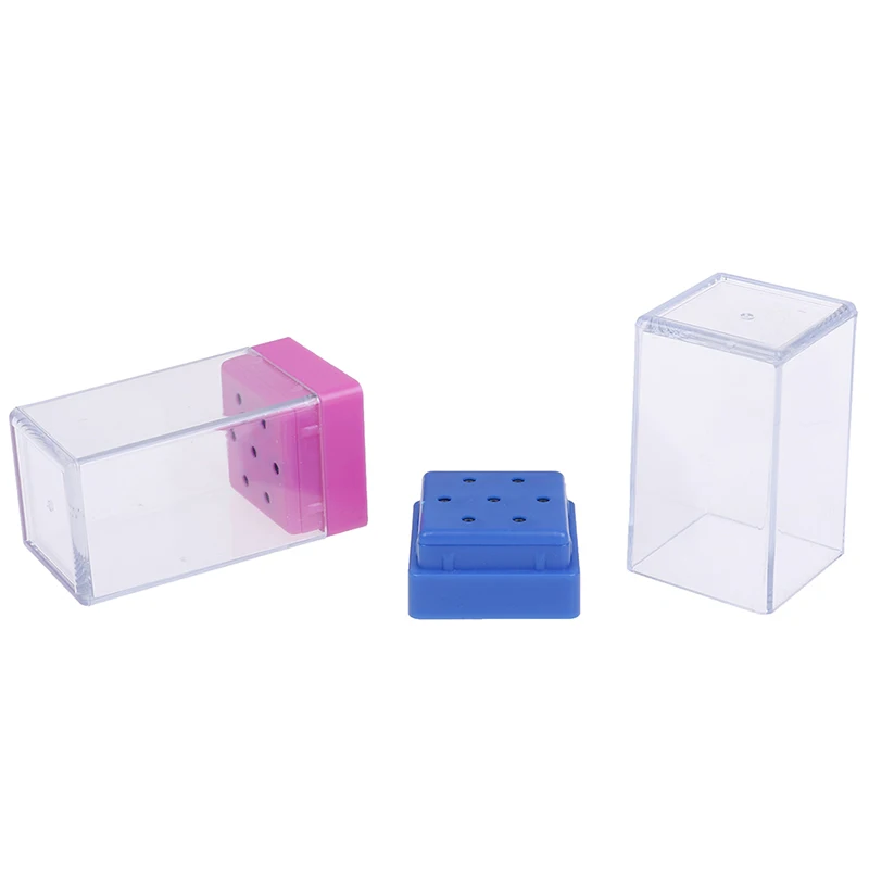 

7 Holes Drill Bit Storage Box Nail Drill Bits Box Storage Box For Nail Drill Bit Holder Milling Cutter For Manicure Set Hot Sell