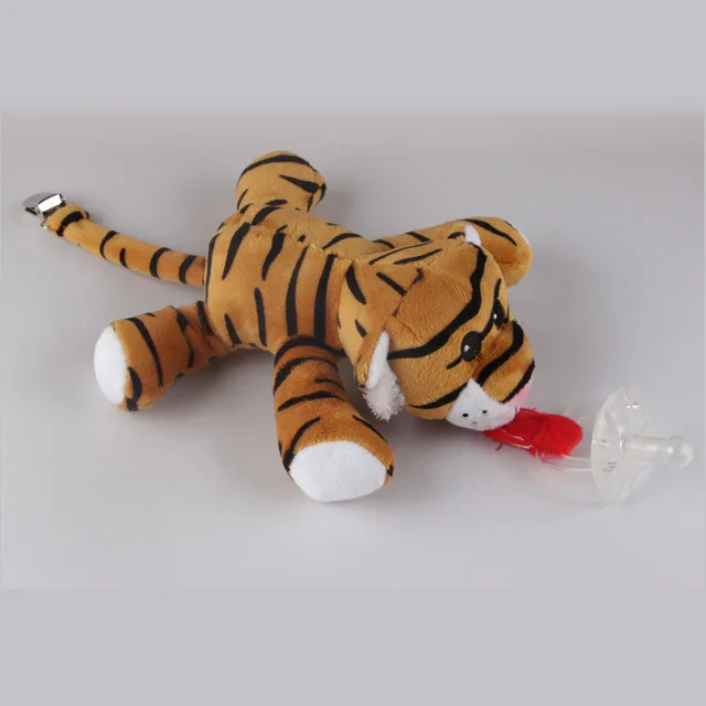 1 шт. милый ребенок мультфильм пустышка цепи зажимы Детские пустышки держатель для сосок(не включает пустышку) Новорожденные плюшевые игрушки - Цвет: tiger