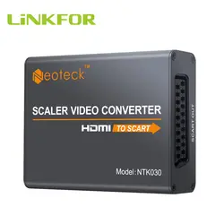 LiNKFOR алюминиевый HDMI конвертер/переходник в SCART 1080P Композитный HD видео стерео аудио адаптер HDMI вход SCART выходной адаптер для ТВ