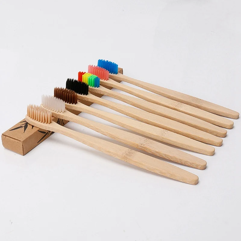 

1PC Natural Bamboo Handle Toothbrush Rainbow Colorful Whitening Soft Bristles Bamboo Toothbrush Eco-friendly Oral Care