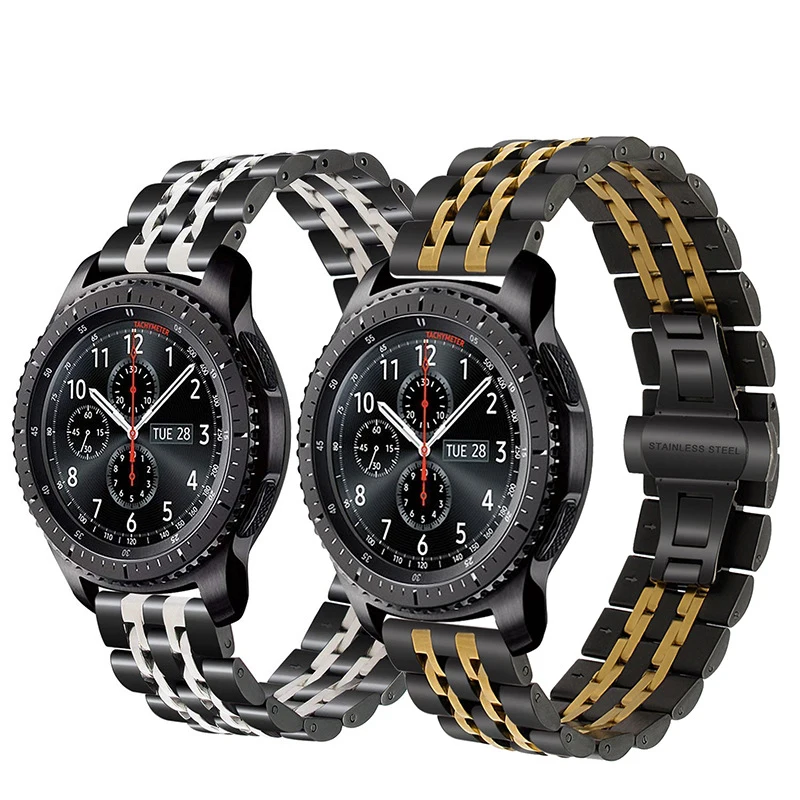 22 мм 20 мм ремешок для часов из нержавеющей стали для SAMSUNG Galaxy Watch 42 46 мм GEAR S3 Active2 классический быстросъемный