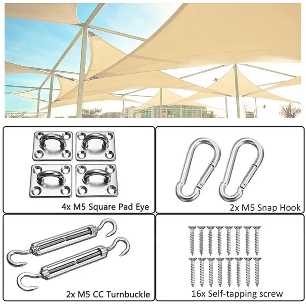 Stainless Steel Rhombus Buckle Snap Hook Turnbuckle Awning Installation Kit SetTool Parts