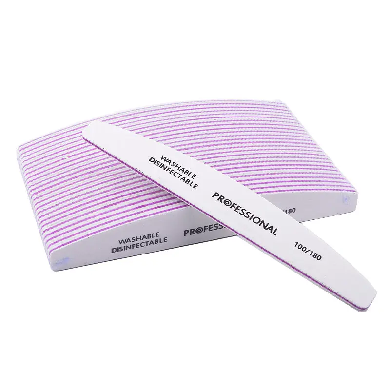 

10pcs/lot Half Moon Sandpaper Nail Sanding Blocks Grinding Polishing Manicure Care Tools 100/180 Professional Nail File