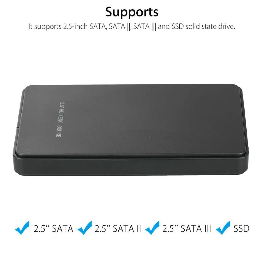 USB2.0 HDD корпус 2,5 дюймов последовательный порт SATA SSD жесткий диск коробка поддержка 2 ТБ Мобильный Внешний HDD Чехол