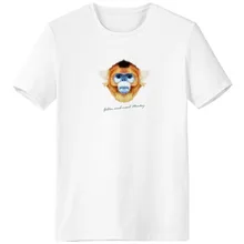 Golden Snub-nosed Monkey Animal Crew-Neck White T-shirt Spring Summer Tagless Comfort Sports T-shirts Gift