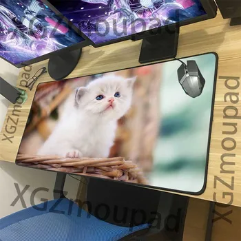 

XGZ Large Gaming Mouse Pad Exquisite Black Lock Edge Animal Cute Cat Custom Computer Keyboard Desk Mat Rubber Stripe Non-slip