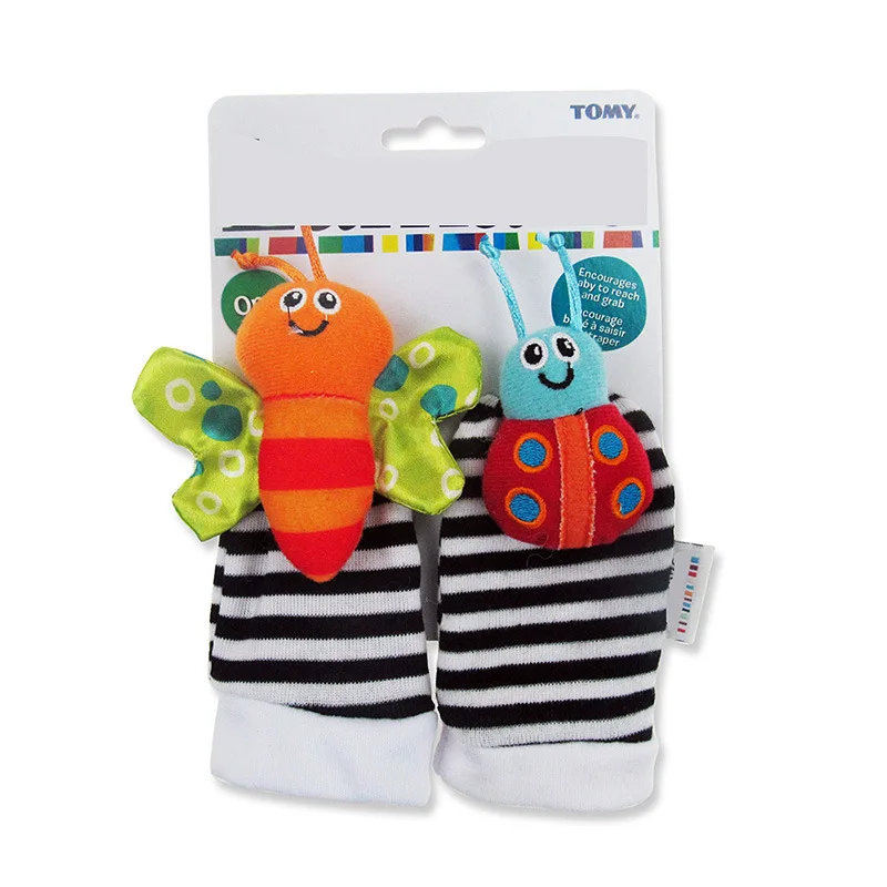 Infants Bees Ladybug Rattle Socks Foot Sock Paper Card Installed Sound Paper rattles