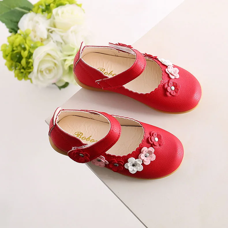 extra wide children's shoes Princess Shoes for Girls Soft Baby PU Leather Infant Cute Toddler Children Kids Party Flower Spring Summer Shoes girls leather shoes