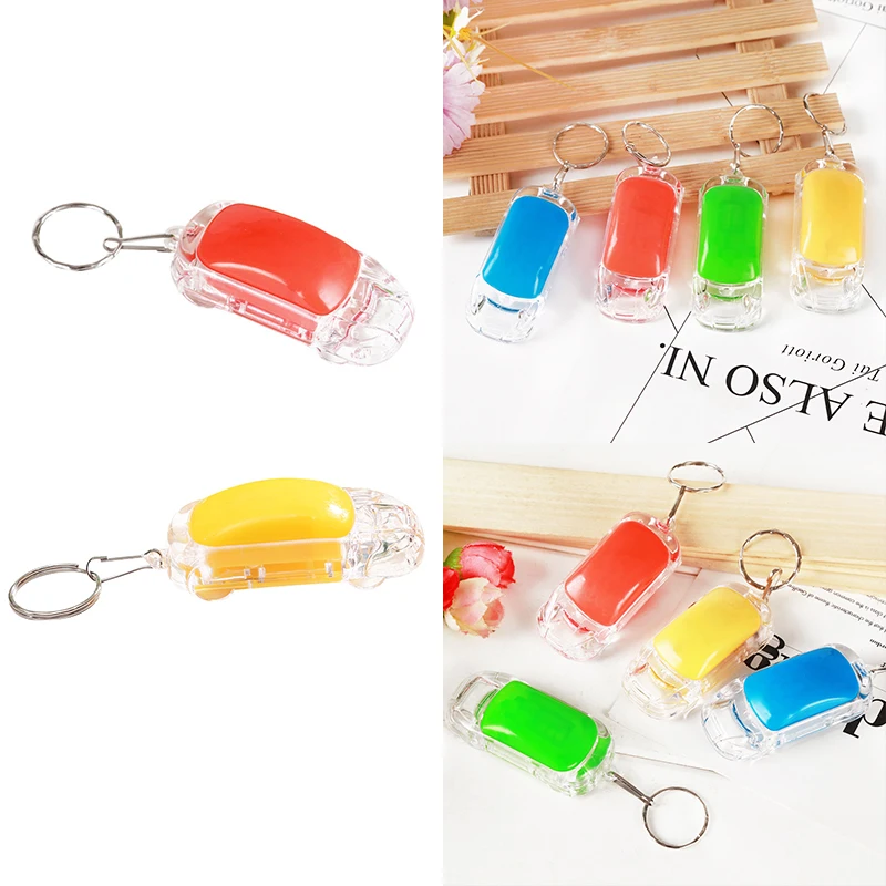 

2019 Car Light Small Toy Car With Light Key Ring Led Light Creative Flash Key Ring Gift Double Flash Keychain Convenient Fashion