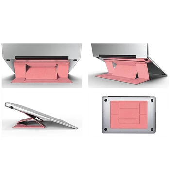 

Portable Folding Laptop Stand Slim Protective Adjustable Suitable For Notebook PU Desktop Tabekt Laptop 15.6 inch Holder Stand