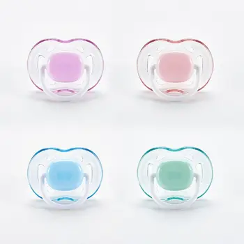 

Food grade silicone Baby Pacifier Soothing Infants Bite Chew Supplies Newborn Comfort Appease Nipple Flat Teat Pacifiers
