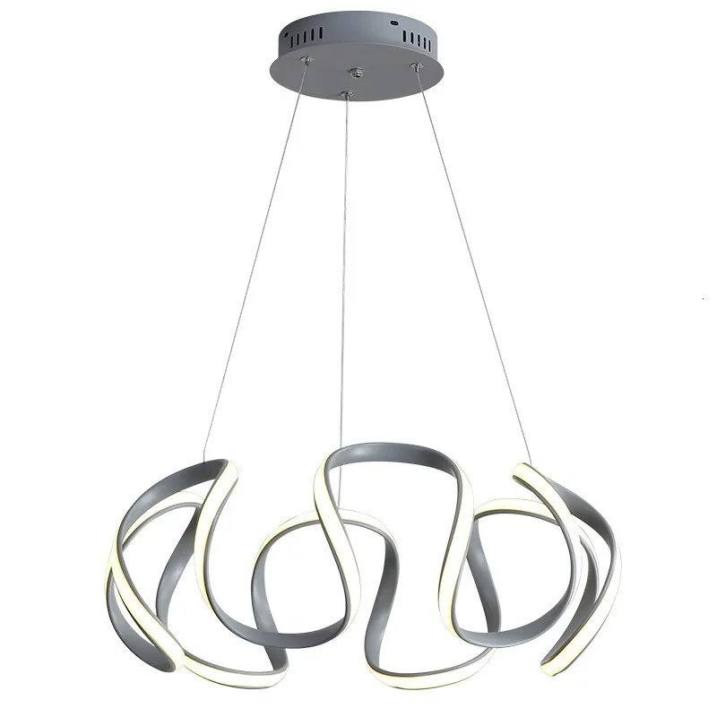 Серый окрашенный светодиодный подвесной светильник для гостиной спальни с регулируемой яркостью с дистанционным управлением подвесной светильник Настольная лампа AC85-260V