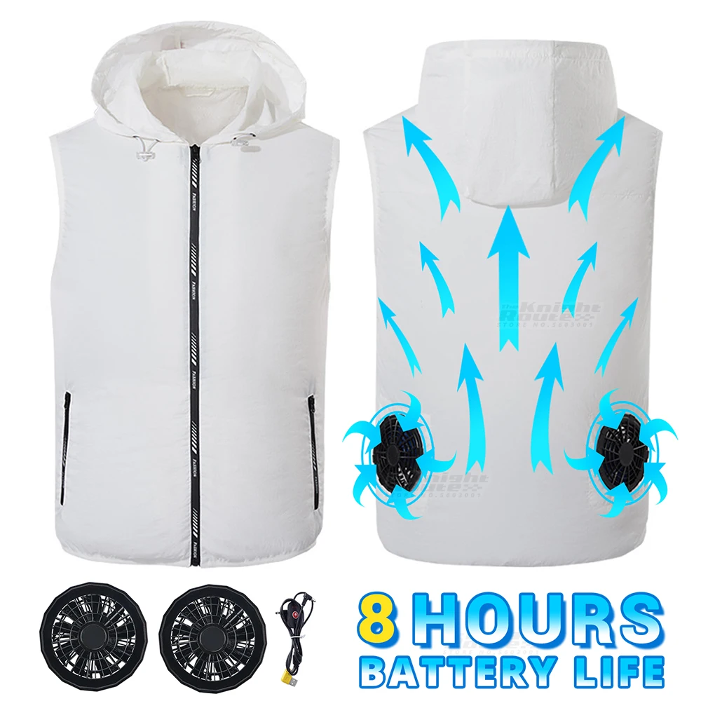 Мини-вентилятор жилет USB Питание ветровка для катания на велосипеде рыбалки