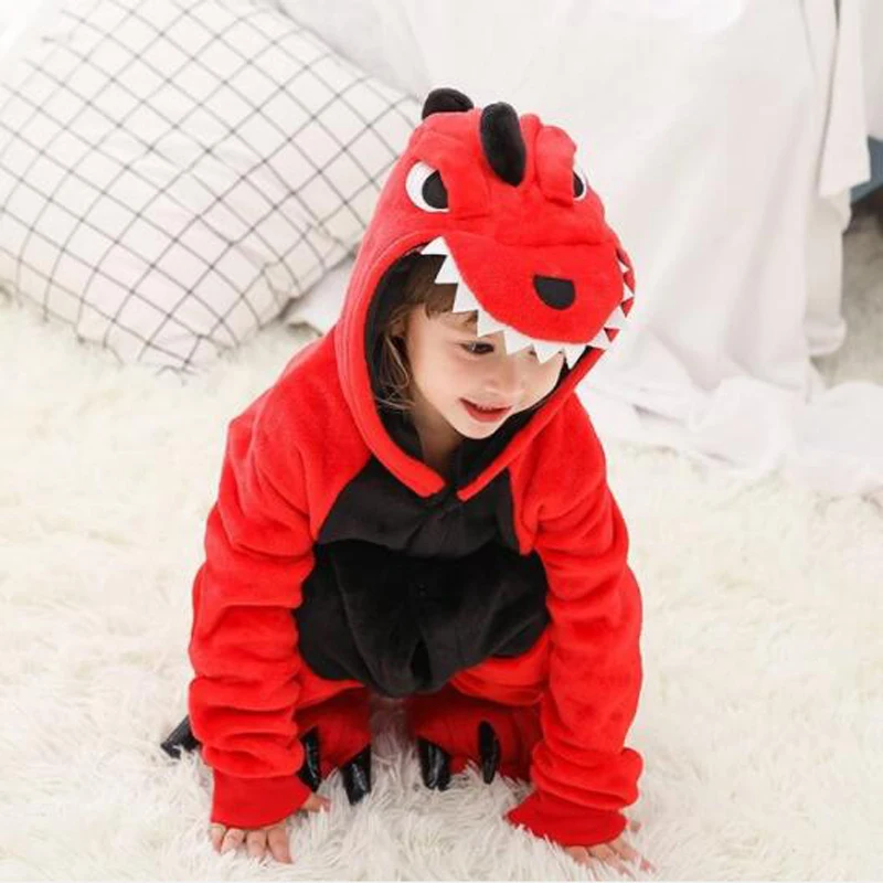 Dinosaur Kigurumi Onesie Pajamas Set Animal Cosplay Costume Children Party Wear cosplay costumes children pajamas kigurumi pajamas