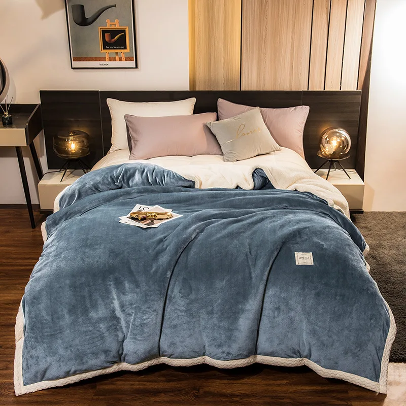 Winter warm solid quilt cover super soft duvet blanket king size bedding luxury home textiles | Дом и сад