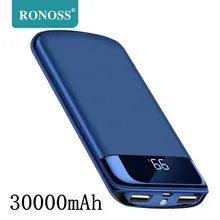 Really 30000mah Power Bank External Battery PoverBank 2 USB LED Powerbank Portable Mobile phone Charger for Xiaomi MI iphone 11