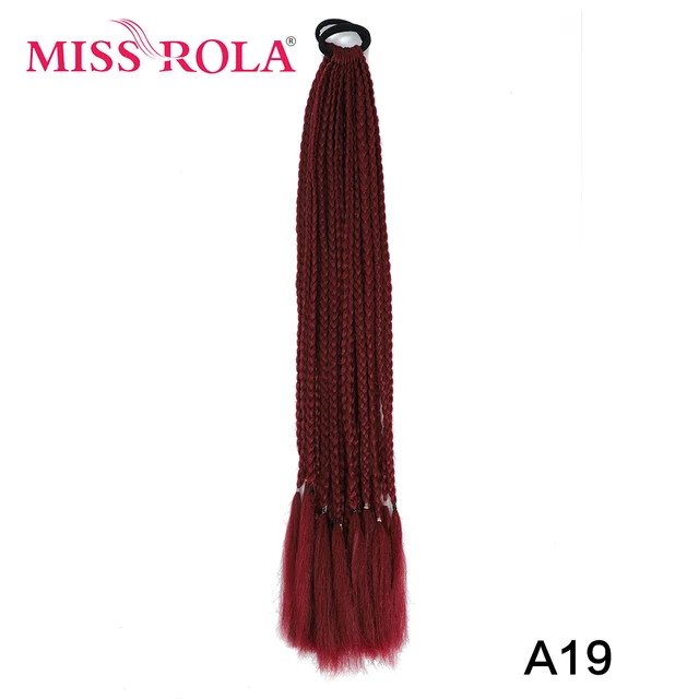 Synthetic Chignon Hair 60cm Hair Color Gradient Dirty Braided Ponytail Women Elastic Hair Rubber Band Hair Accessories Headband A19
