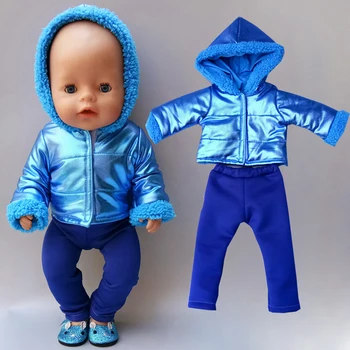 

Baby Doll Clothes hooded jacket trousers 18" Doll winter Clothes coat doll toys wearing