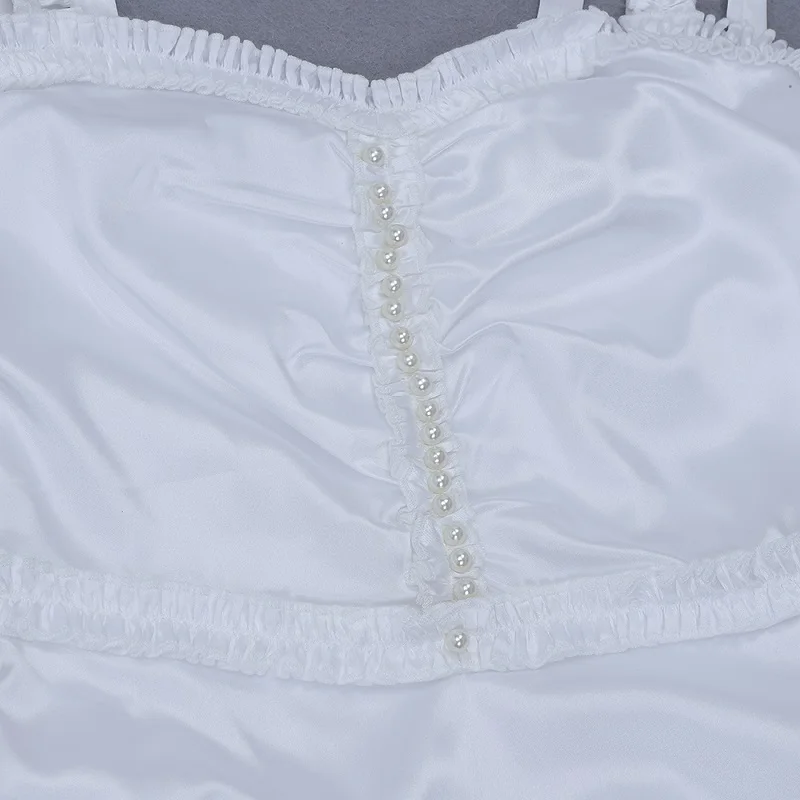 Белое элегантное перламутровое вечернее платье Vestidos, женское сексуальное облегающее летнее Клубное платье средней длины с v-образным вырезом и высоким разрезом