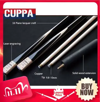 

Cuppa 3/4 Snooker Cues Sticks 9.8mm Tips With Extension Ebony Wood Handle China Anti Cracking Lacquer Craft Billiard Kit China