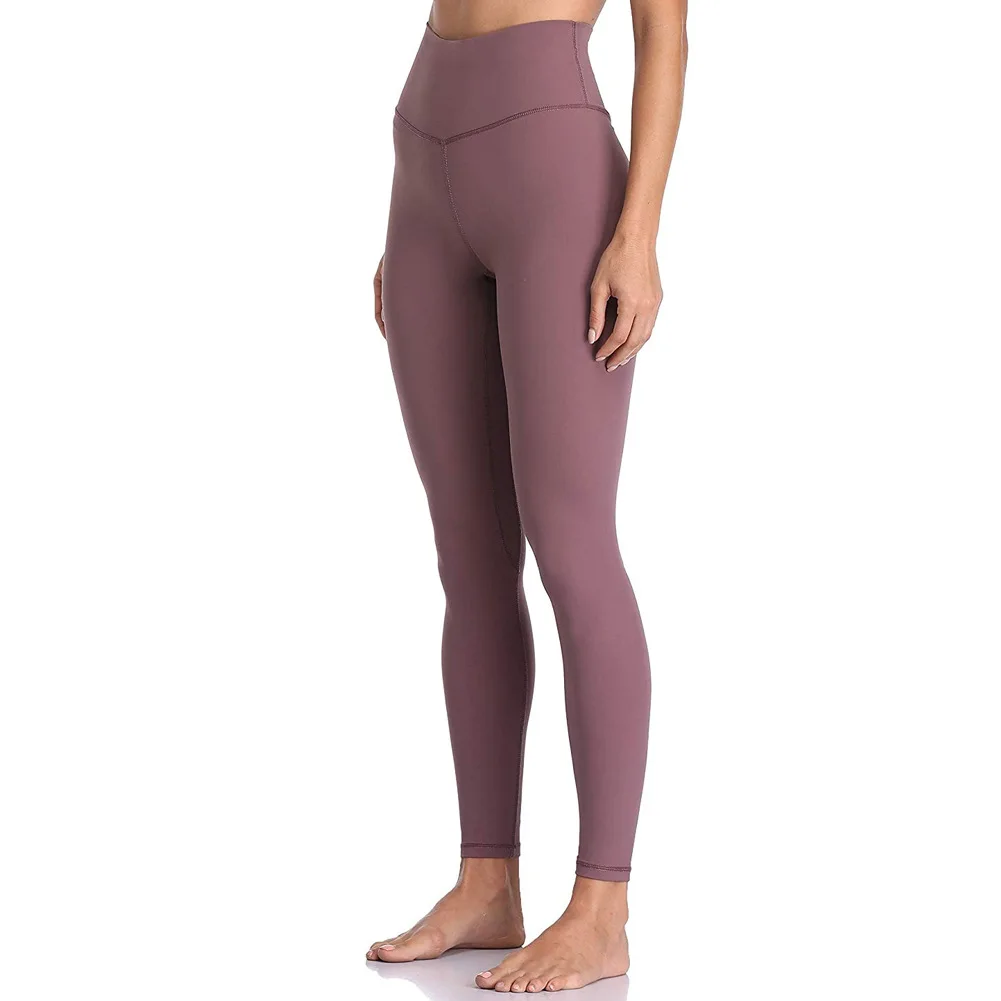 Women Seamless Yoga Pants High Waist Push Up Sport Leggings Gym Stretchy Tight Fitness Leggings Workout Running Sportswear - Color: Deep pink