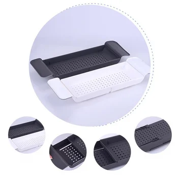 

1PC telescopic non-slip bathtub bathroom drain rack Japan style multi-function bath bracket shelf storage board tray shelves