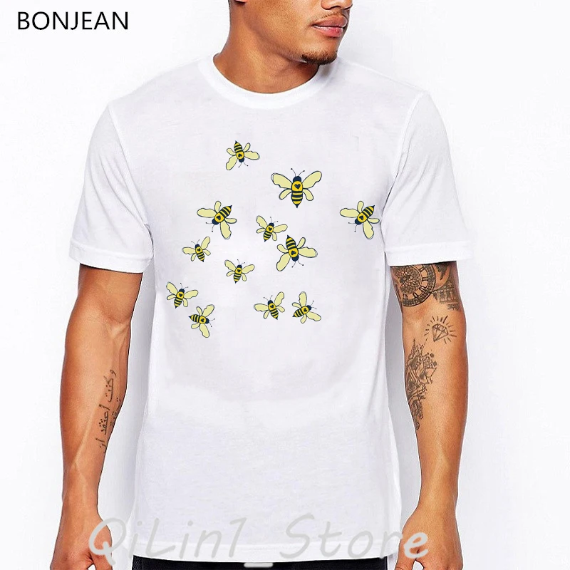 

2019 bee kind graphic tees men tshirt vogue funny t shirts Science Bees Design tee shirt homme Fashion Chemistry Tops t-shirt
