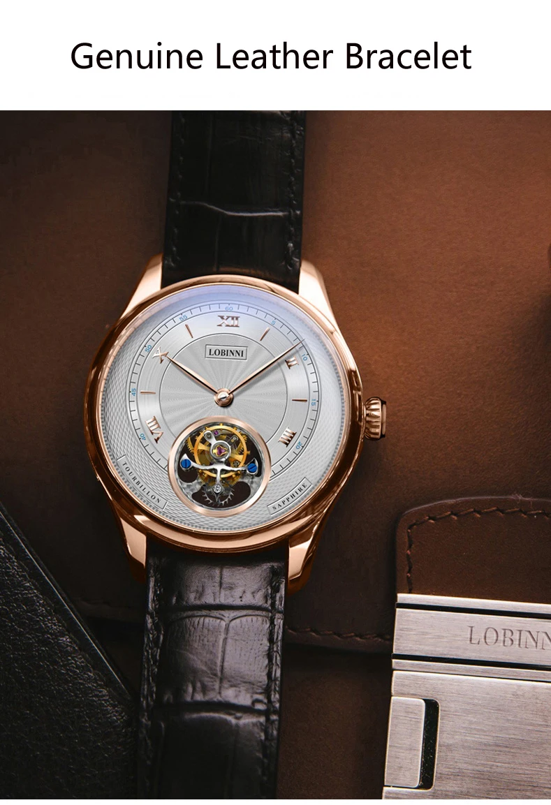 LOBINNI люксовый бренд часы для мужчин Швейцария Tourbillion механические мужские часы сапфир Водонепроницаемые часы энергетический дисплей L8886-8