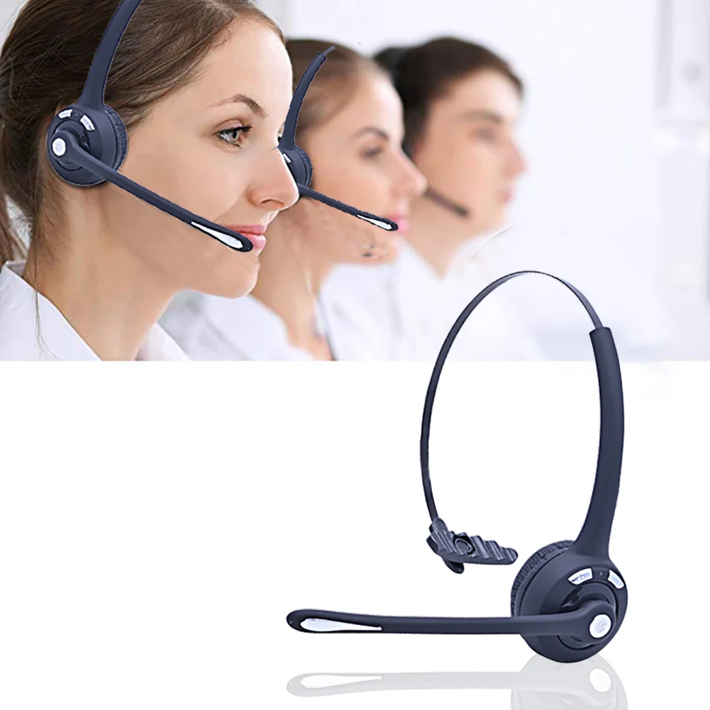 

With Mic Car Cellphone Bluetooth Headset Mono Accessories Truck Driver Over-Head Office Game Anti-noise 13Hrs Playtime