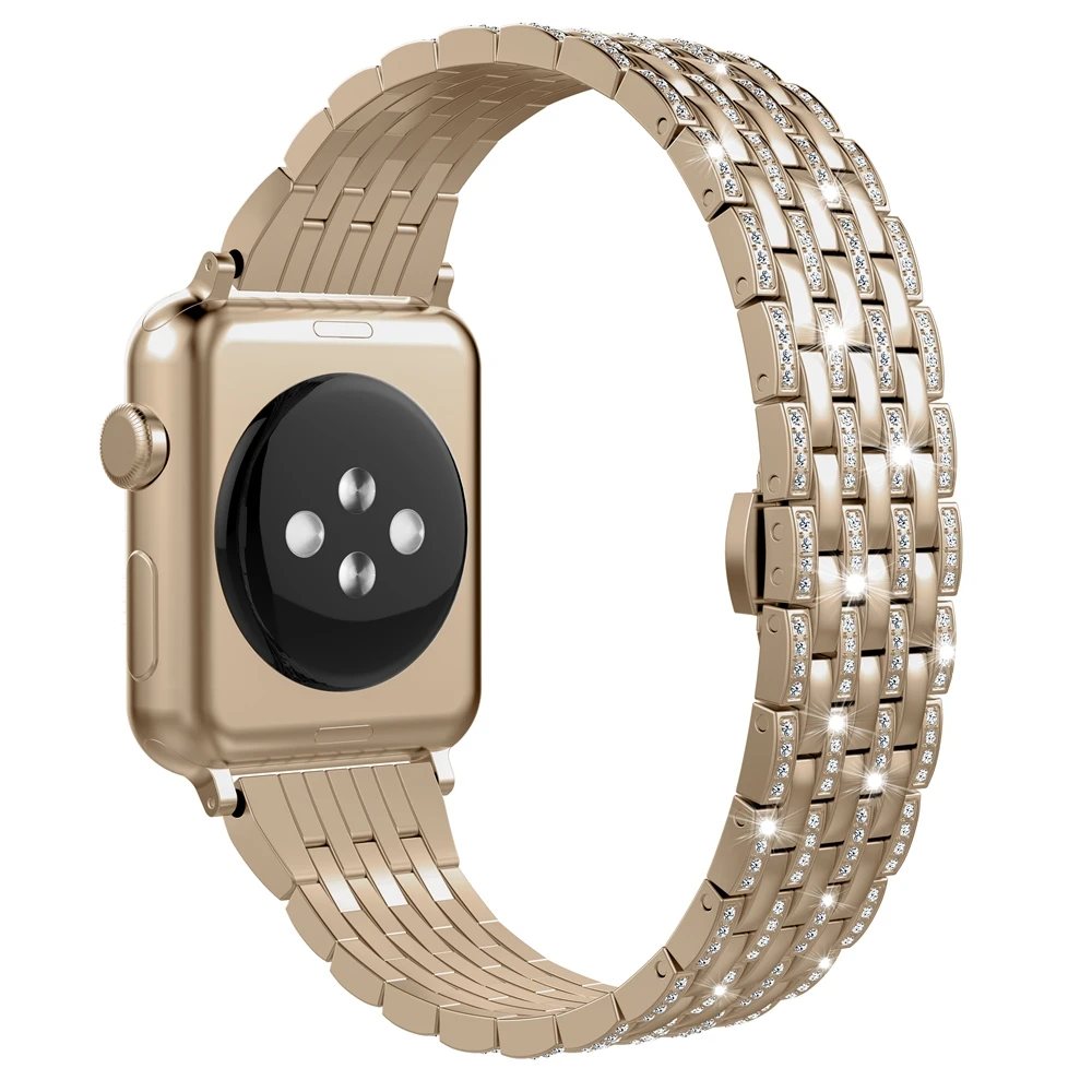 Шикарный ремешок для Apple Watch, ремешок, Кристальные стразы, женский роскошный браслет с бриллиантами, цинковый сплав, ремешок для iWatch, серия 5, 4, 3, 2, 1