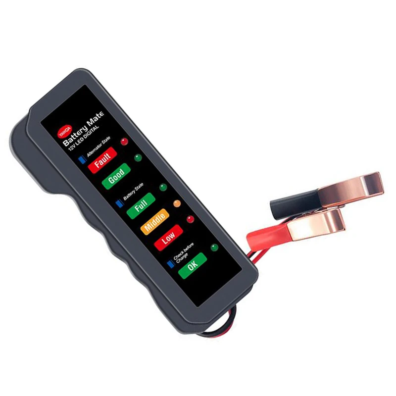 12V цифровой аккумулятор Генератор тестер светодиодный индикатор+ крокодил зажим для мотоцикла