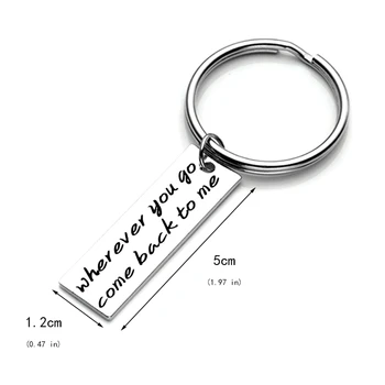 

new Couples Keyring Gift Wherever you go come back to me Women Boyfriend Keychain