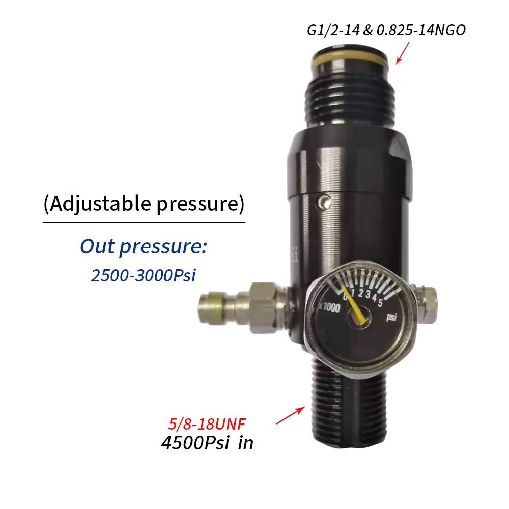 4500-18UNF-Adjust Регулятор давления воздуха регулятор PCP Пневмопушка Пейнтбол Аксессуары 4500 фунтов/кв. дюйм сжатого Выход Давление 1000/1800/2500-3000PSI 5/8UNF& M18* 1,5 - Цвет: 4500-18UNF-Adjust