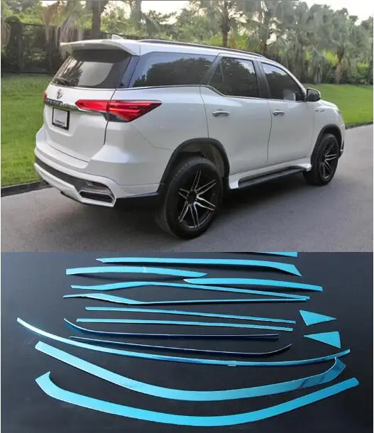 Fortuner 15 шт./компл. из нержавеющей стали автомобиля полное окно украшения полосы Накладка для Toyota Fortuner