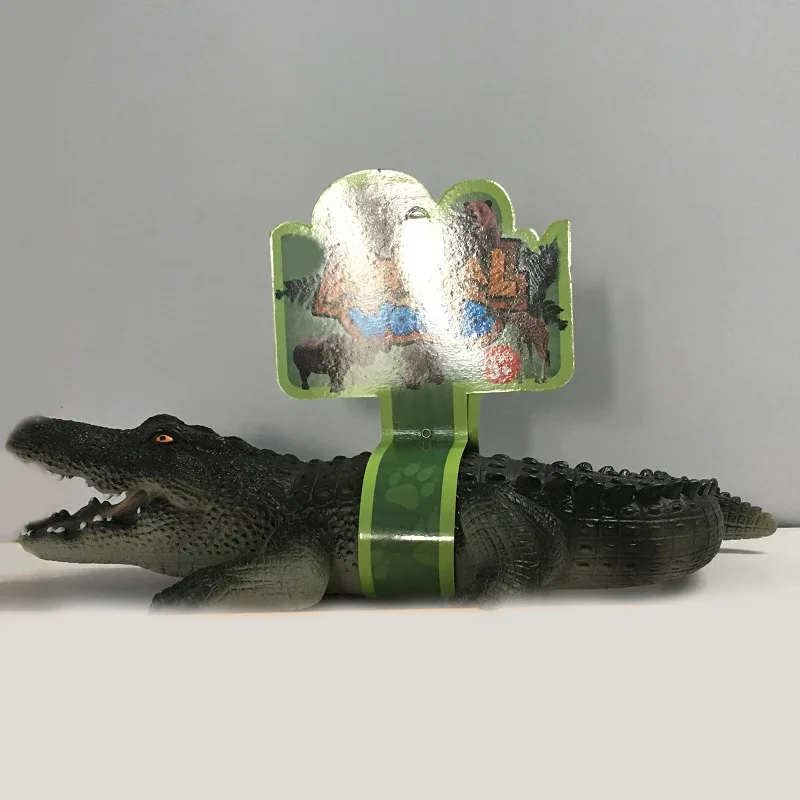 

Medium Shui-lu Amphibious Crocodile Sound Making Model Simulated Animal Cotton Filling Soft Silcone Toy Jurassic World