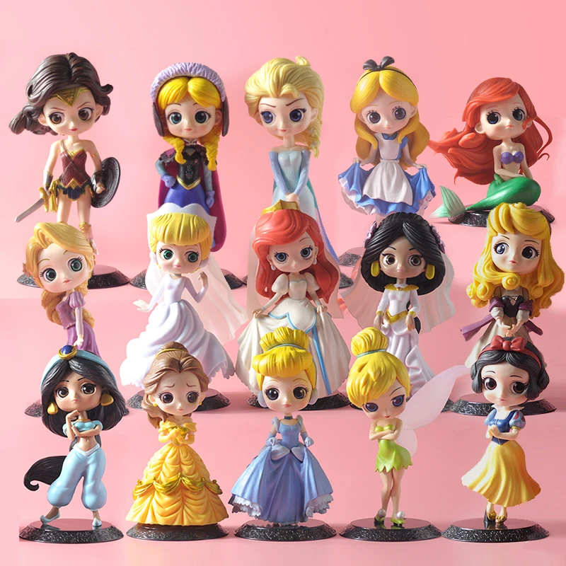 Q Posket Poupee Princesse Disney Elsa Anna Ariel Decoration De Gateau Cadeau D Anniversaire Pour Enfants Noel Halloween Aliexpress