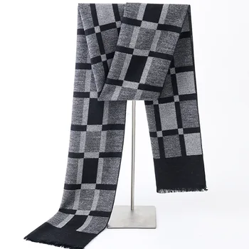 

Warm Scarf Temperament Autumn Winter Men'S Style Thick Imitation Cashmere Fashion High-End Gifts Headband Neckerchief Bandana