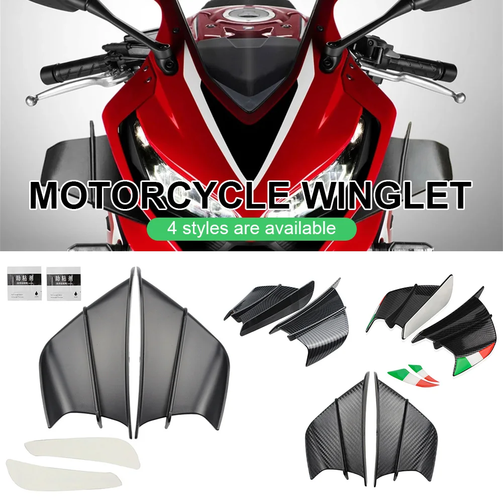 Motorcycle Winglet Aerodynamic Spoiler Wing Carbon ABS Fiber with Adhesive for Yamaha R1 R6 R25 YZF BMW S1000RR | Автомобили и
