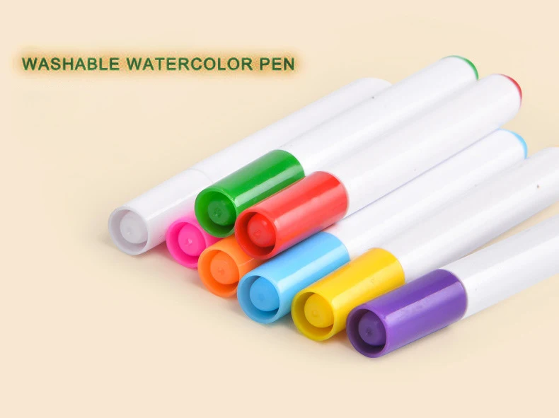 Portable Sketchpad Repeatable Wipe Painting Book Blackboard Album With Colour Pen Dustless Graffiti Kids Painting Book 12 Pens