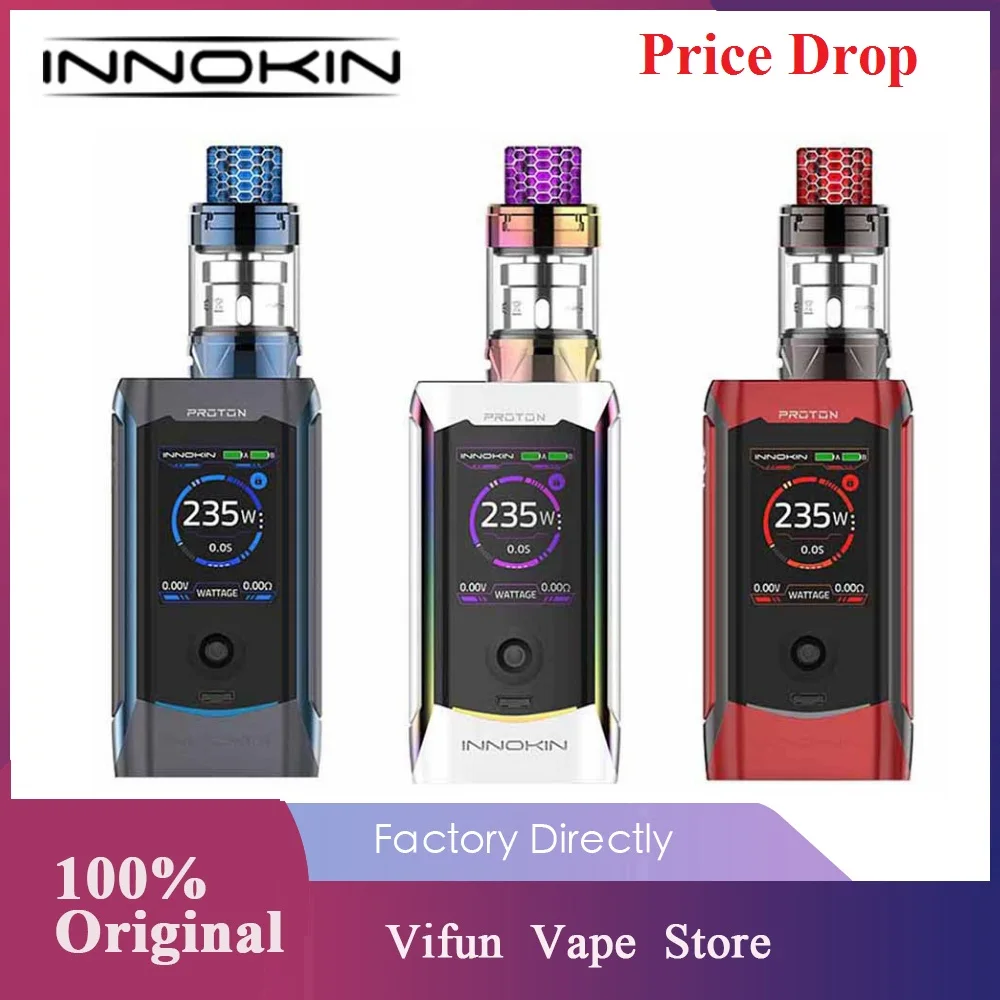 Оригинальный комплект Innokin Proton Plex 235 Вт с 2 мл баком & Box Mod Plexus Scion Coil Vapor Vs Drag