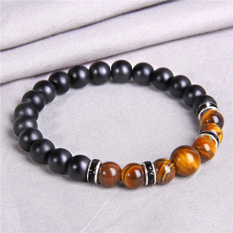 Тигровый глаз браслет для мужчин оникс CZ кубический циркон ручная ...