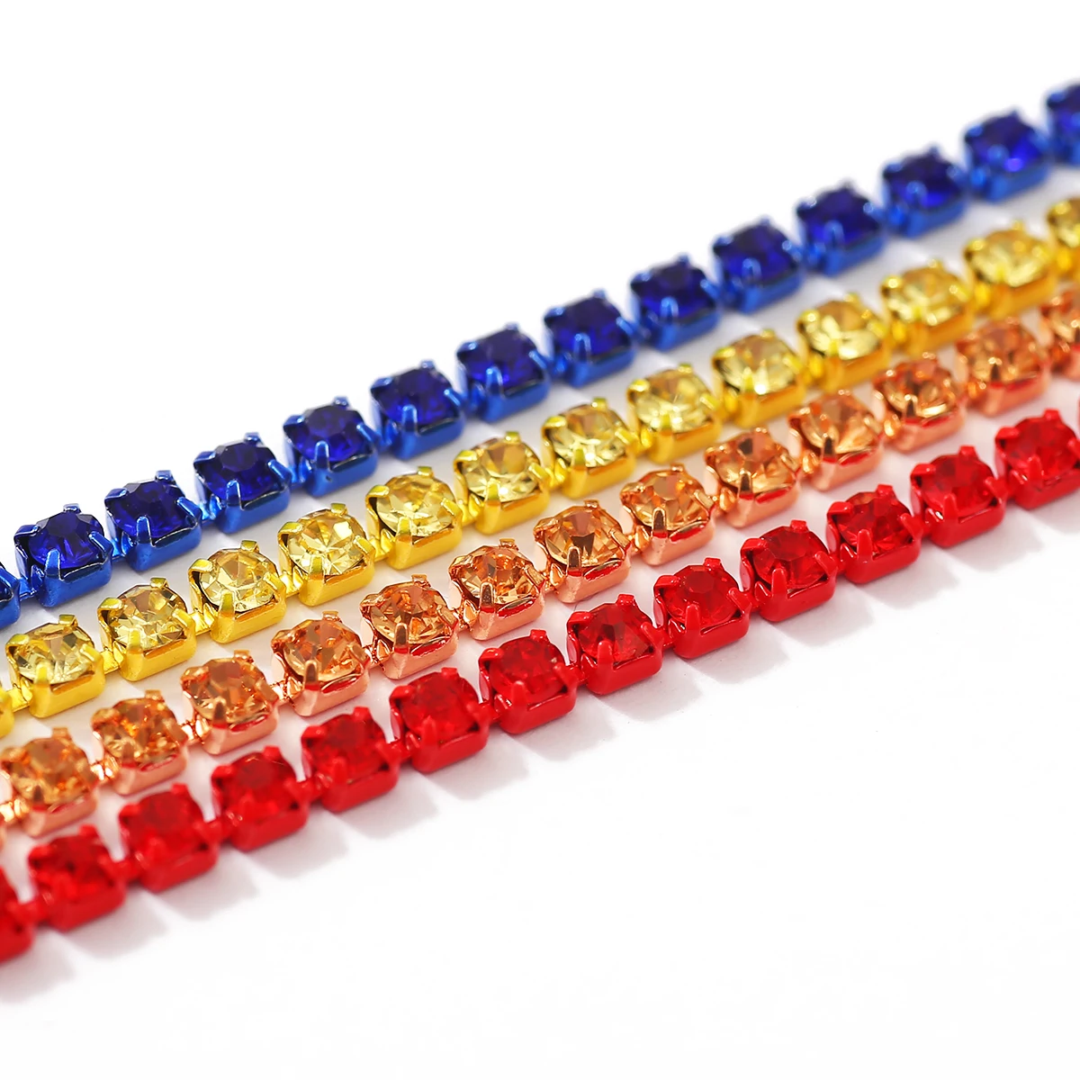 Colorful Rhinestone Chain for DIY Sewing and Clothing Accessories