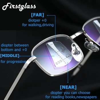 

PANDER 2019 Ultralight Progressive Bifocal Reading Glasses Multifocal Men Women Foldable Anti-blue Light Presbyopic Gllasses