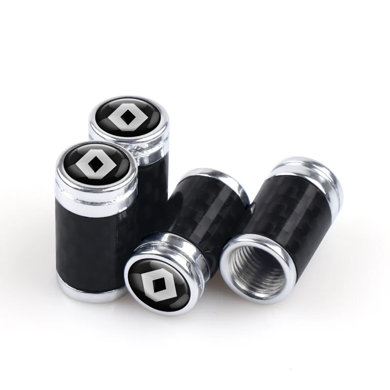 For Renault 4Pcs Car Styling Carbon Fiber Tire Valve Caps For Honda Mugen Opel Kia Lada Alfa Romeo Mitsubishi Subaru Renault Car Accessories - Название цвета: For Renault