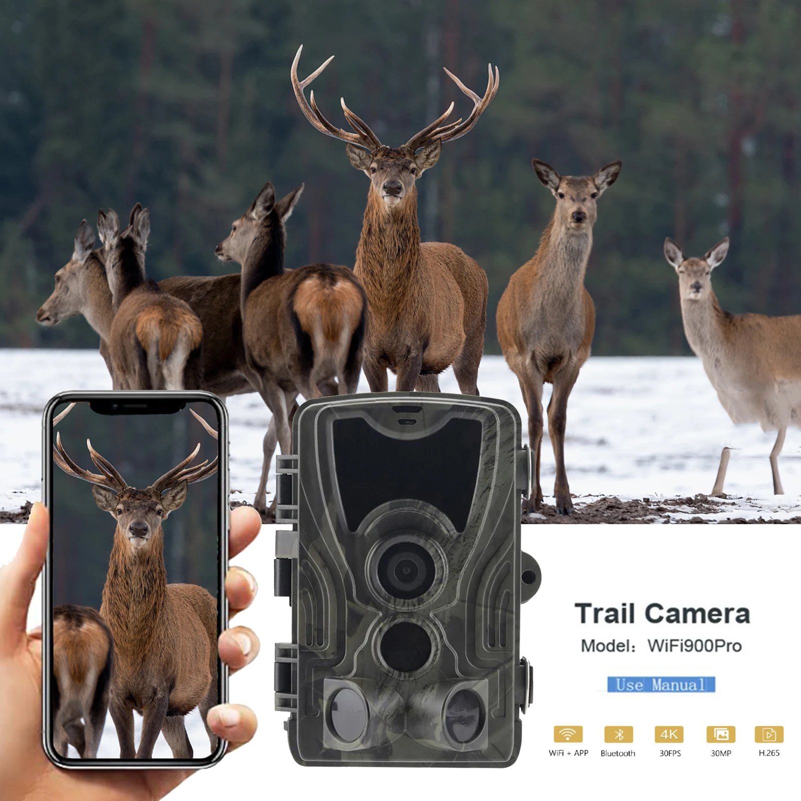 1080p Outdoor Hunting Camera 12MP Wild Animal Detector Trail Camera HD