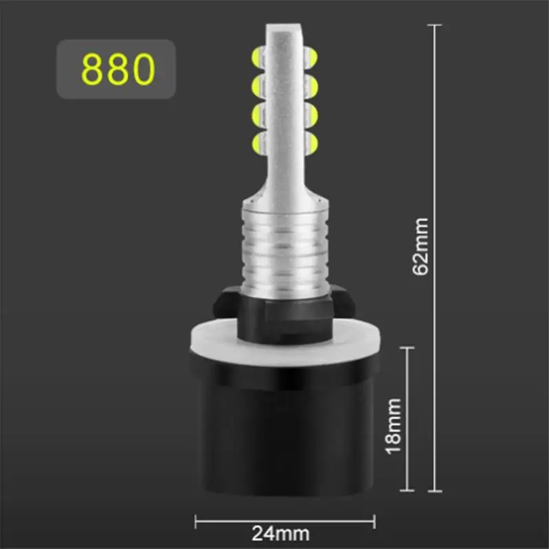 2 шт. H27 Led 880 881 P13W светодиодные лампы PSX26W H27W 1400LM 6000 К белые Противотуманные фары дневные фары дальнего света дневные ходовые авто светодиодные лампы 12 V-24 V - Испускаемый цвет: H27 880
