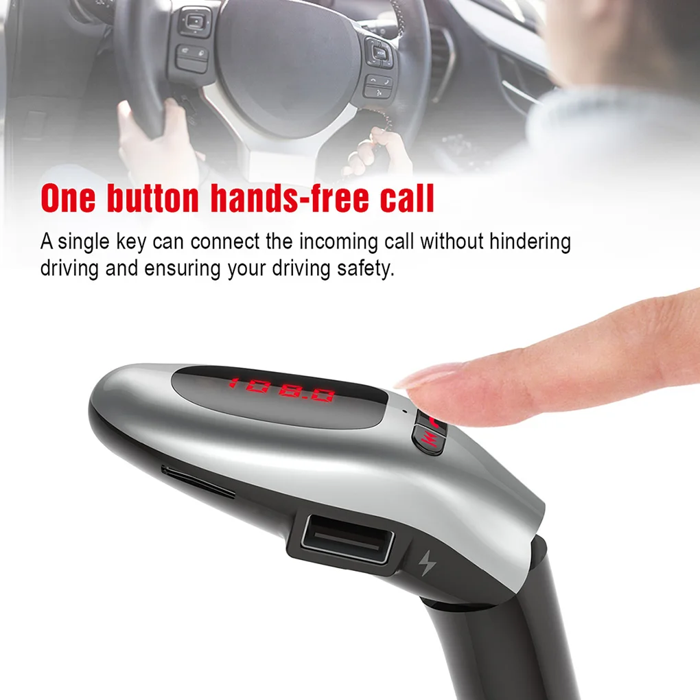 Автомобильный аудио mp3-плеер Bluetooth 4,2 Handsfree автомобильный комплект двойной USB быстрое зарядное устройство fm-передатчик модулятор