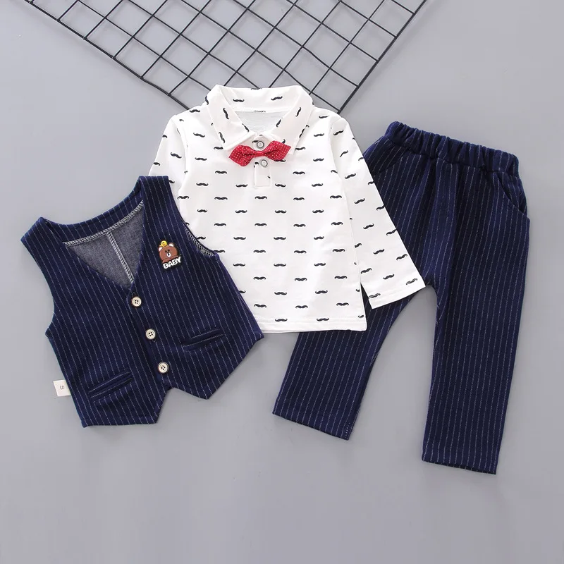 

Autumn New Baby Boy Clothing Set Fashion Cotton Long-sleeved T-shirt+ Pants+Hat Kids 3pcs Outfit Newborn Baby Boys Clothes